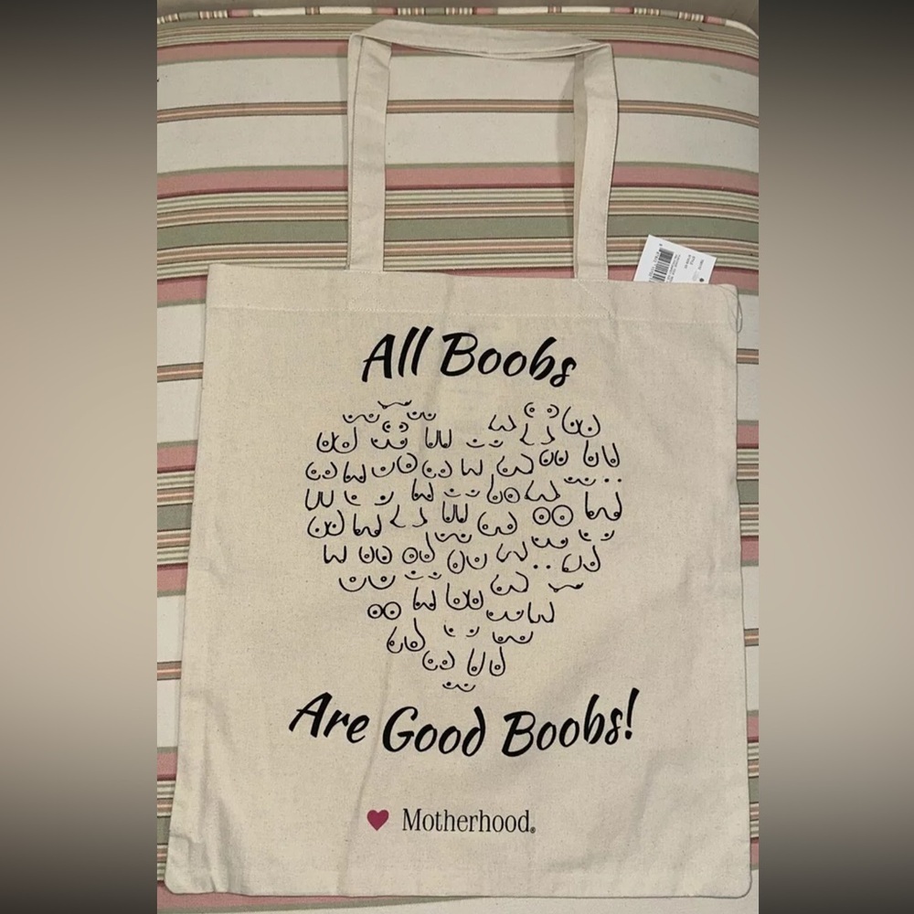 NEW Motherhood Cream Tote Bag with Fun Print